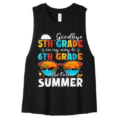 Goodbye 5th Grade Graduation To 6th Grade Hello Summer Women's Racerback Cropped Tank