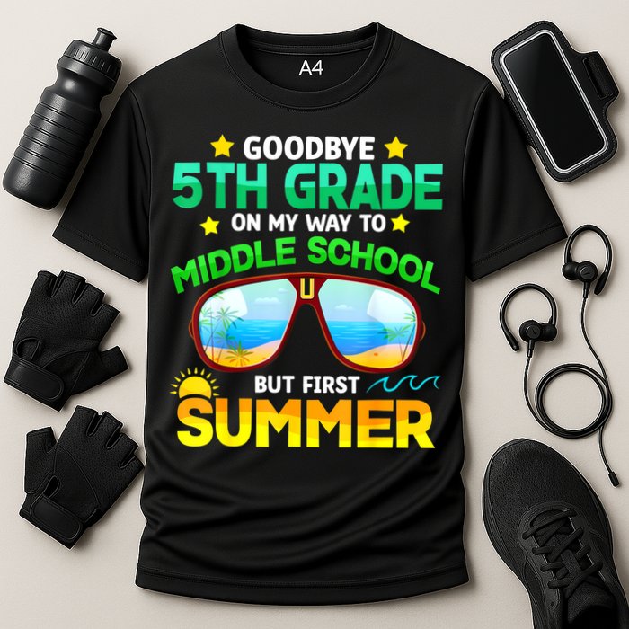 Goodbye 5th Grade Graduation To 6th Grade Hello Summer Cooling Performance Crew T-Shirt