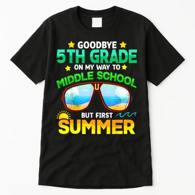 Goodbye 5th Grade Graduation To 6th Grade Hello Summer Tall T-Shirt