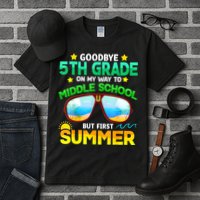Goodbye 5th Grade Graduation To 6th Grade Hello Summer Tall T-Shirt