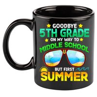 Goodbye 5th Grade Graduation To 6th Grade Hello Summer 11oz C Handle Ceramic Mug