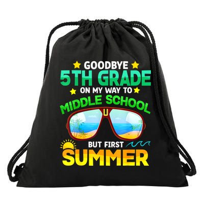 Goodbye 5th Grade Graduation To 6th Grade Hello Summer Drawstring Bag