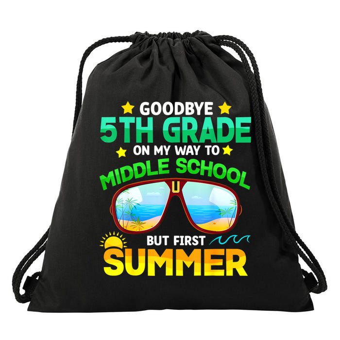 Goodbye 5th Grade Graduation To 6th Grade Hello Summer Drawstring Bag