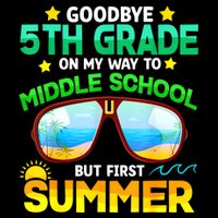 Goodbye 5th Grade Graduation To 6th Grade Hello Summer Flat Bill Trucker Hat