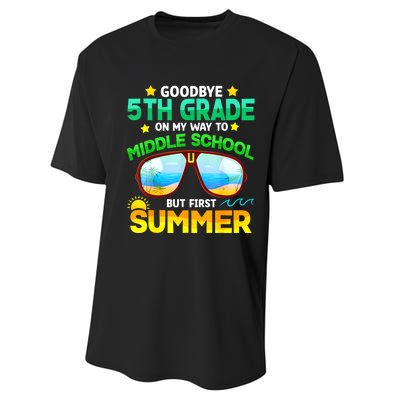 Goodbye 5th Grade Graduation To 6th Grade Hello Summer Performance Sprint T-Shirt