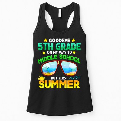 Goodbye 5th Grade Graduation To 6th Grade Hello Summer Womens Tank Top