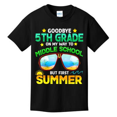 Goodbye 5th Grade Graduation To 6th Grade Hello Summer Kids T-Shirt