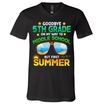 Goodbye 5th Grade Graduation To 6th Grade Hello Summer V-Neck T-Shirt