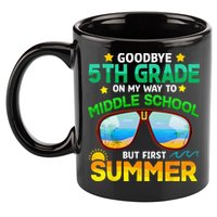 Goodbye 5th Grade Graduation To 6th Grade Hello Summer 11oz C Handle Ceramic Mug