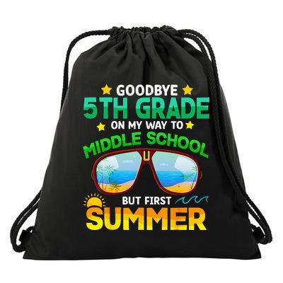Goodbye 5th Grade Graduation To 6th Grade Hello Summer Drawstring Bag