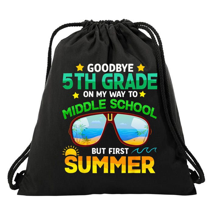 Goodbye 5th Grade Graduation To 6th Grade Hello Summer Drawstring Bag