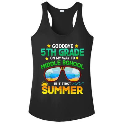 Goodbye 5th Grade Graduation To 6th Grade Hello Summer Ladies PosiCharge Competitor Racerback Tank