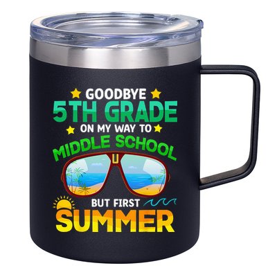 Goodbye 5th Grade Graduation To 6th Grade Hello Summer 12oz Stainless Steel Coffee Mug