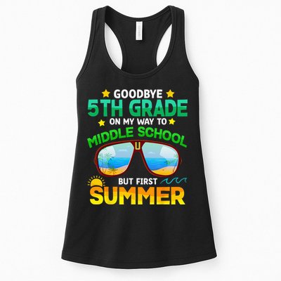Goodbye 5th Grade Graduation To 6th Grade Hello Summer Womens Tank Top