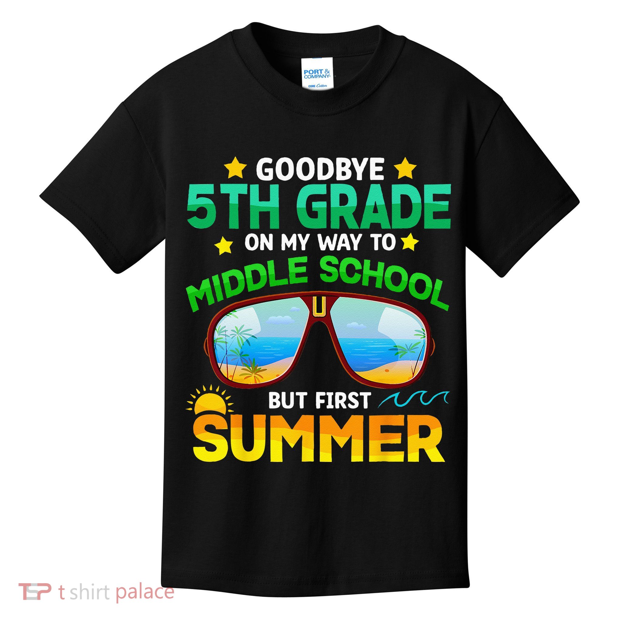 Goodbye 5th Grade Graduation To 6th Grade Hello Summer Kids T-Shirt