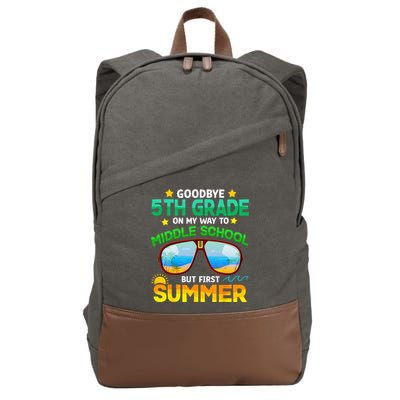 Goodbye 5th Grade Graduation To 6th Grade Hello Summer Cotton Canvas Backpack