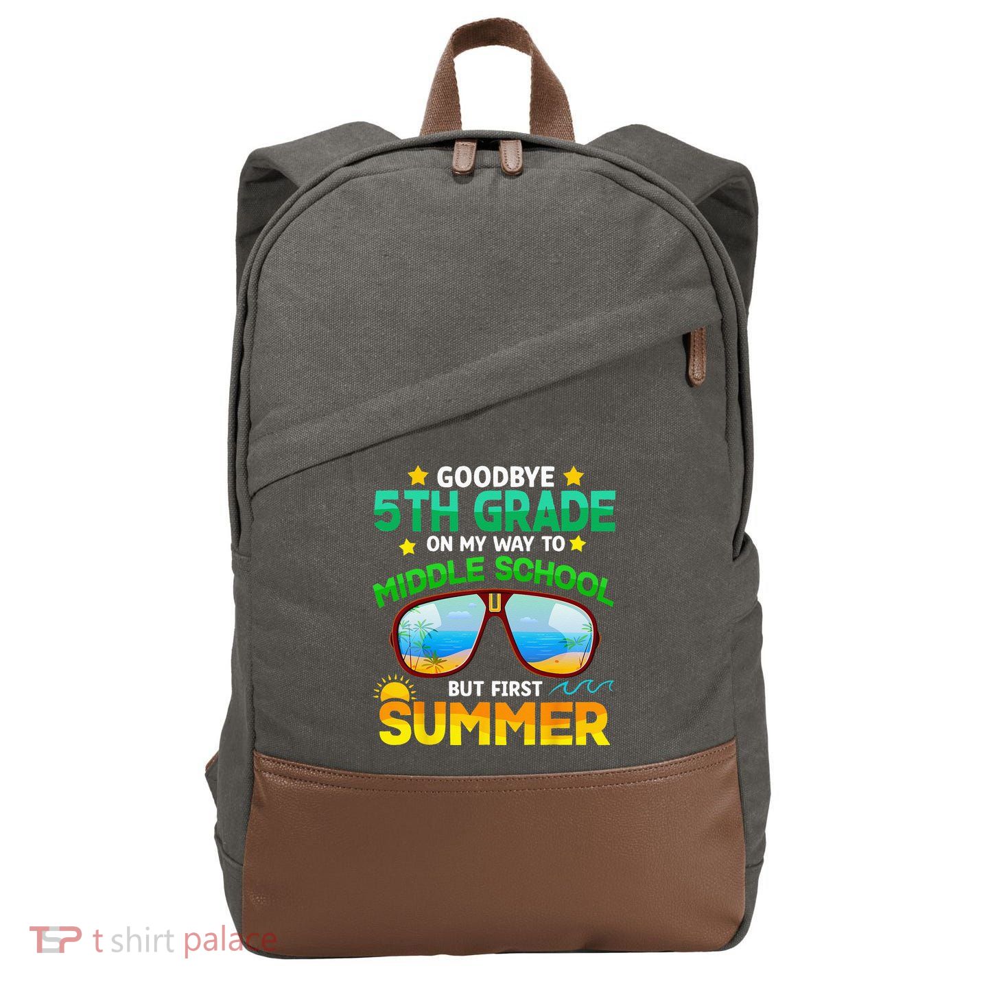Goodbye 5th Grade Graduation To 6th Grade Hello Summer Cotton Canvas Backpack