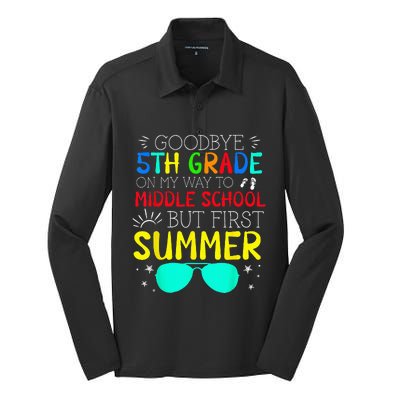 Goodbye 5th Grade Graduation To Middle School First Summer Silk Touch Performance Long Sleeve Polo