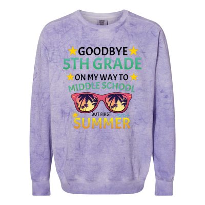 Goodbye 5th Grade Onmy Way To Middle School Colorblast Crewneck Sweatshirt