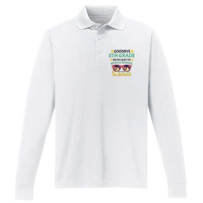 Goodbye 5th Grade Onmy Way To Middle School Performance Long Sleeve Polo