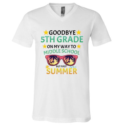 Goodbye 5th Grade Onmy Way To Middle School V-Neck T-Shirt