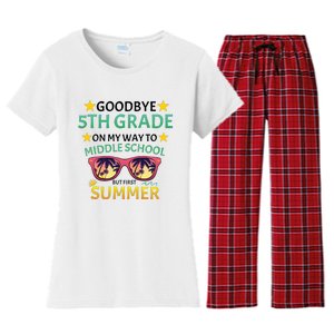 Goodbye 5th Grade Onmy Way To Middle School Women's Flannel Pajama Set