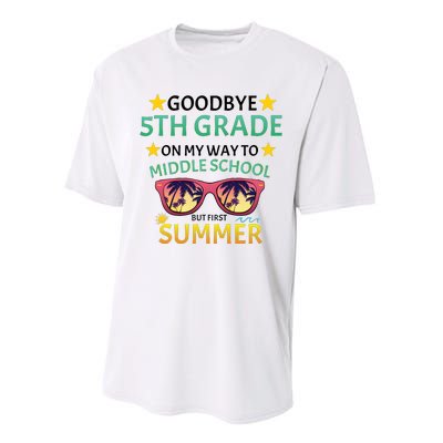 Goodbye 5th Grade Onmy Way To Middle School Performance Sprint T-Shirt