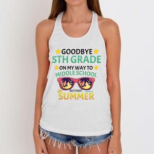 Goodbye 5th Grade Onmy Way To Middle School Women's Knotted Racerback Tank