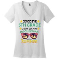 Goodbye 5th Grade Onmy Way To Middle School Women's V-Neck T-Shirt