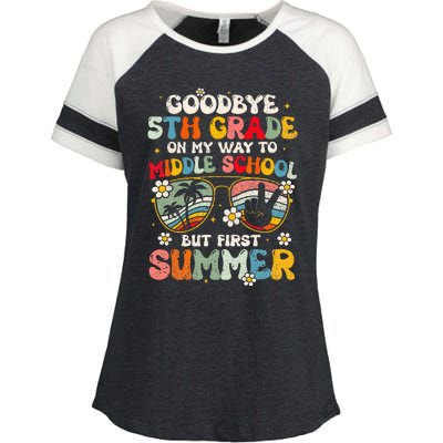 Goodbye 5th Grade Graduation To Middle school Hello Summer Enza Ladies Jersey Colorblock Tee