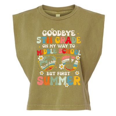 Goodbye 5th Grade Graduation To Middle school Hello Summer Garment-Dyed Women's Muscle Tee