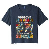 Goodbye 5th Grade Graduation To Middle school Hello Summer Women's Crop Top Tee