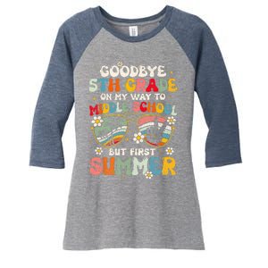 Goodbye 5th Grade Graduation To Middle school Hello Summer Women's Tri-Blend 3/4-Sleeve Raglan Shirt