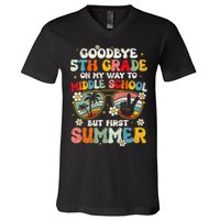 Goodbye 5th Grade Graduation To Middle school Hello Summer V-Neck T-Shirt