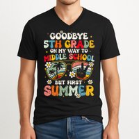Goodbye 5th Grade Graduation To Middle school Hello Summer V-Neck T-Shirt