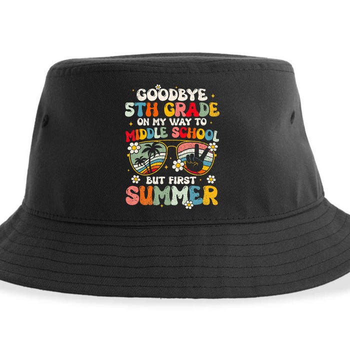 Goodbye 5th Grade Graduation To Middle school Hello Summer Sustainable Bucket Hat