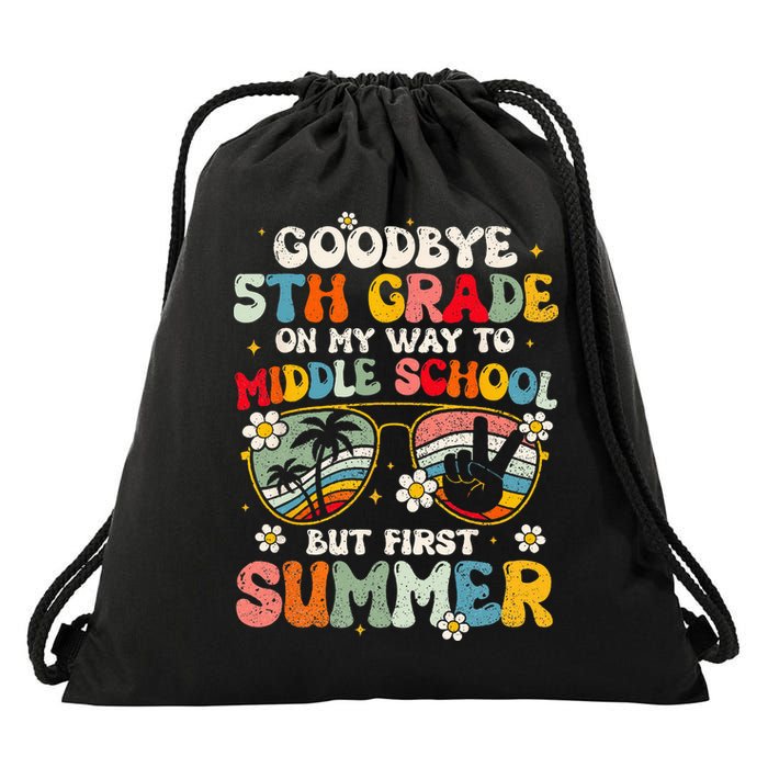 Goodbye 5th Grade Graduation To Middle school Hello Summer Drawstring Bag