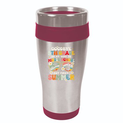 Goodbye 5th Grade Graduation To Middle school Hello Summer 16oz Travel Tumbler
