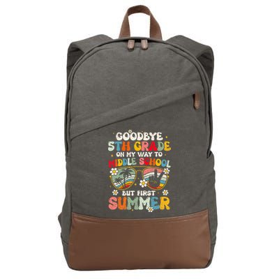 Goodbye 5th Grade Graduation To Middle school Hello Summer Cotton Canvas Backpack