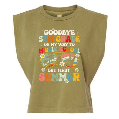 Goodbye 5th Grade Graduation To Middle school Hello Summer Garment-Dyed Women's Muscle Tee