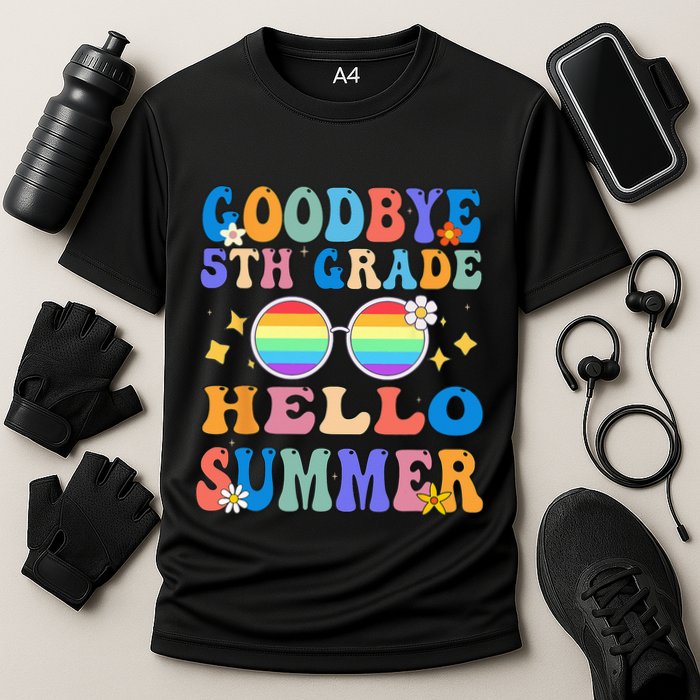 Goodbye 5th Grade Hello Summer Last Day Of School Graduation Cooling Performance Crew T-Shirt
