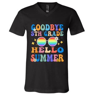 Goodbye 5th Grade Hello Summer Last Day Of School Graduation V-Neck T-Shirt
