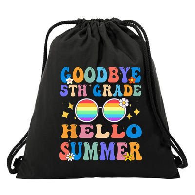 Goodbye 5th Grade Hello Summer Last Day Of School Graduation Drawstring Bag