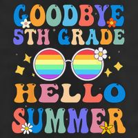 Goodbye 5th Grade Hello Summer Last Day Of School Graduation Large Microfiber Waffle Golf Towel