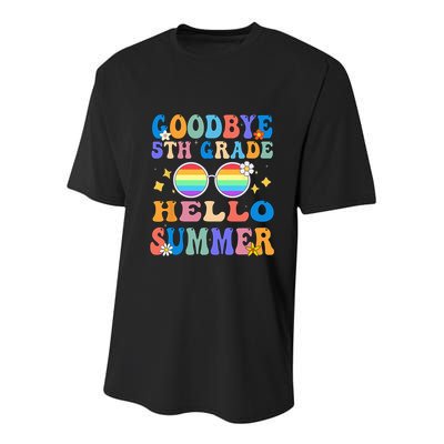 Goodbye 5th Grade Hello Summer Last Day Of School Graduation Youth Performance Sprint T-Shirt