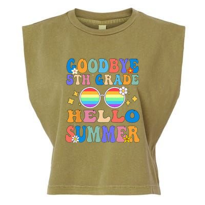 Goodbye 5th Grade Hello Summer Last Day Of School Graduation Garment-Dyed Women's Muscle Tee