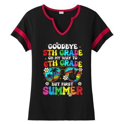 Goodbye 5th Grade Graduation To 6th Grade Hello Summer Ladies Halftime Notch Neck Tee