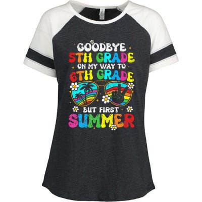 Goodbye 5th Grade Graduation To 6th Grade Hello Summer Enza Ladies Jersey Colorblock Tee