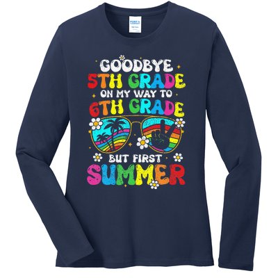 Goodbye 5th Grade Graduation To 6th Grade Hello Summer Ladies Long Sleeve Shirt