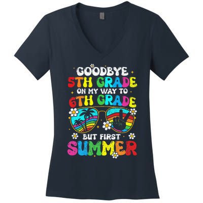 Goodbye 5th Grade Graduation To 6th Grade Hello Summer Women's V-Neck T-Shirt